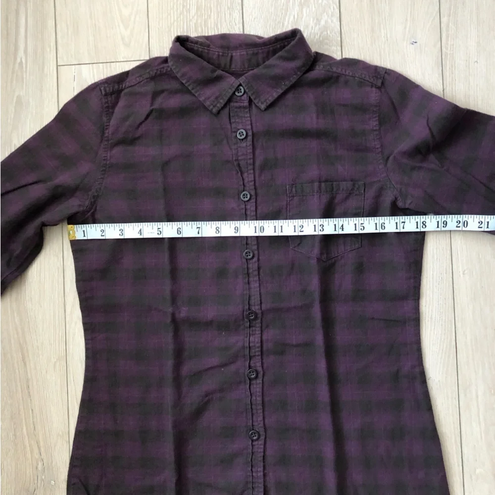 MEC Organic Cotton Flannel Button Down Shirt in Purple Women’s Size S - Picture 4 of 9